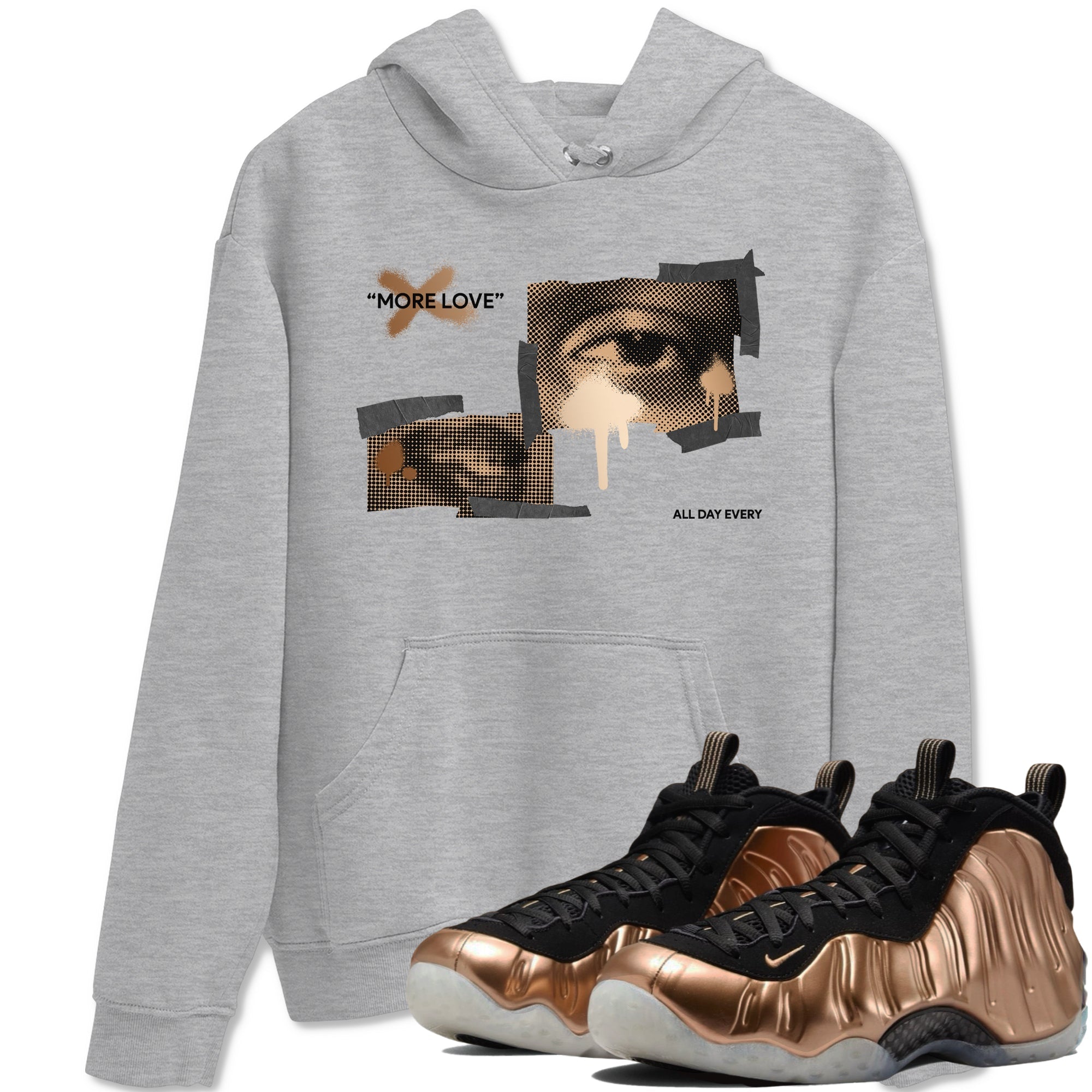 More Love snkmatch Tees - Air Foamposite One Metallic Copper