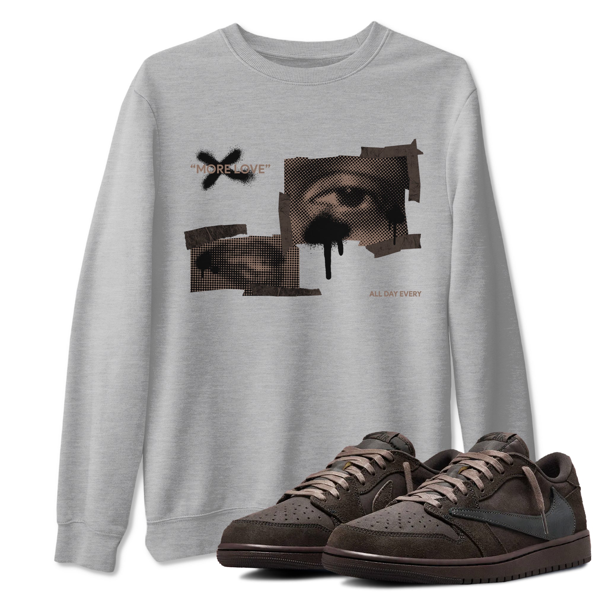 More Love snkmatch Tees - Air Jordan 1 Travis Scott Velvet Brown