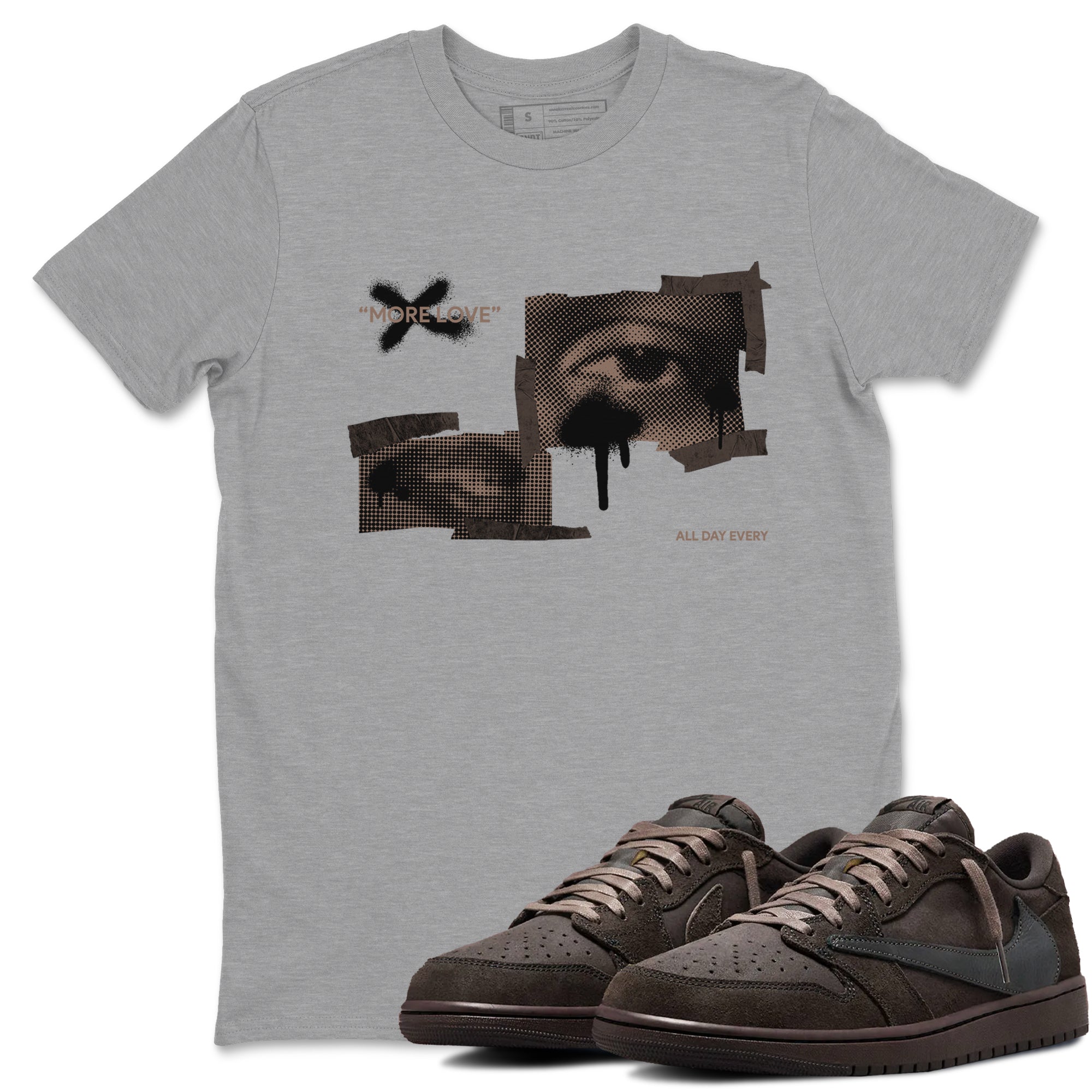 More Love snkmatch Tees - Air Jordan 1 Travis Scott Velvet Brown