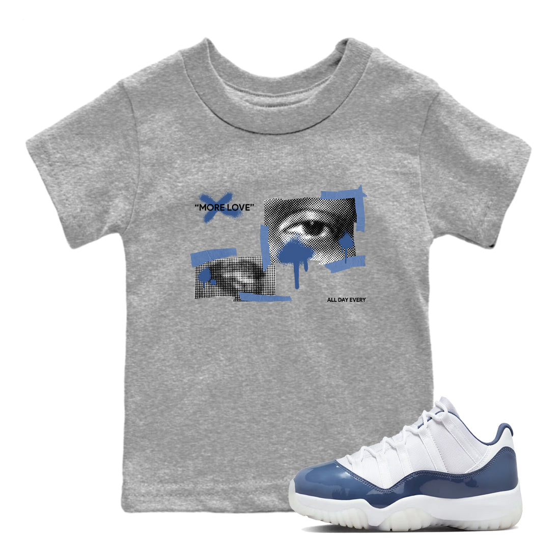 More Love snkmatch Tees Kids - Air Jordan 11 Diffused Blue
