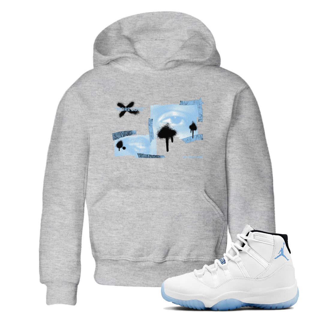 More Love snkmatch Tees Kids - Air Jordan 11 Legend Blue