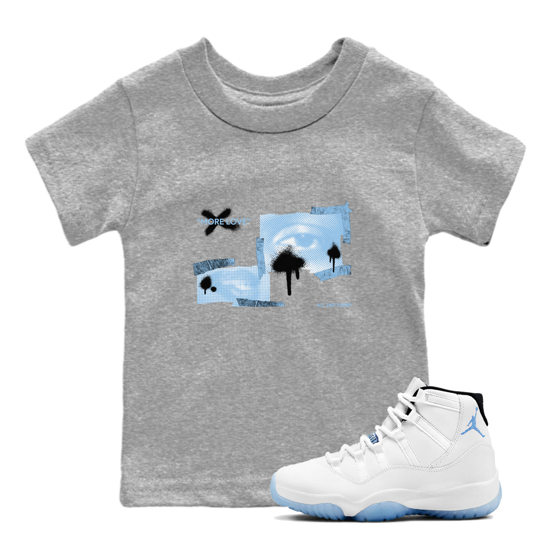 More Love snkmatch Tees Kids - Air Jordan 11 Legend Blue