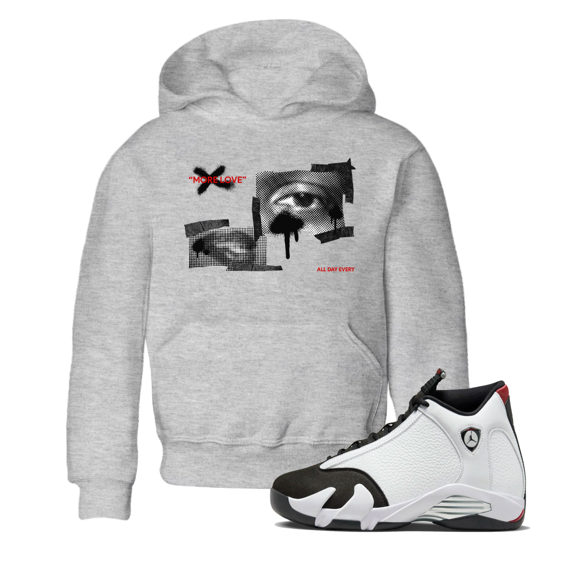 More Love snkmatch Tees Kids - Air Jordan 14 Black Toe
