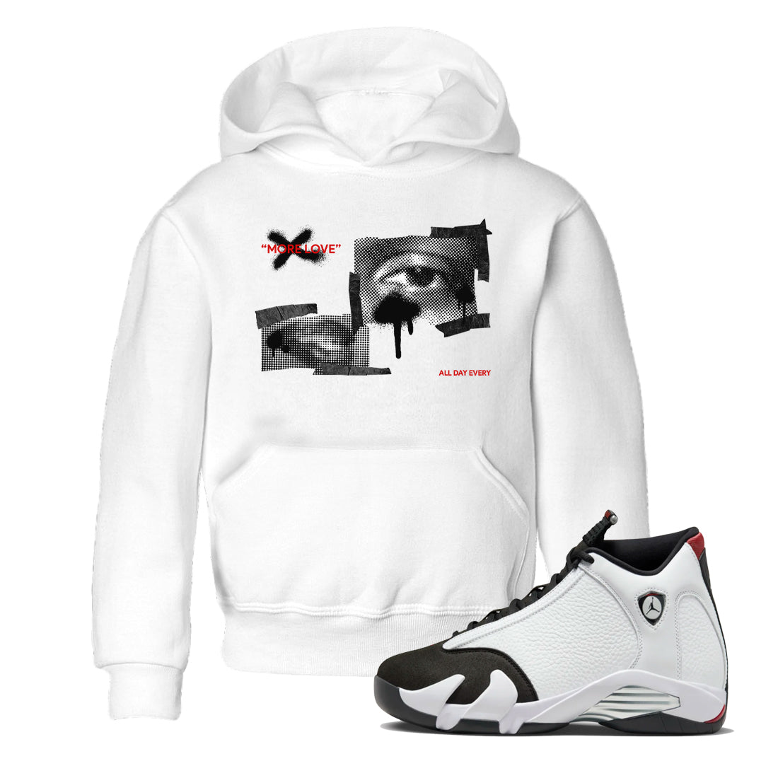 More Love snkmatch Tees Kids - Air Jordan 14 Black Toe