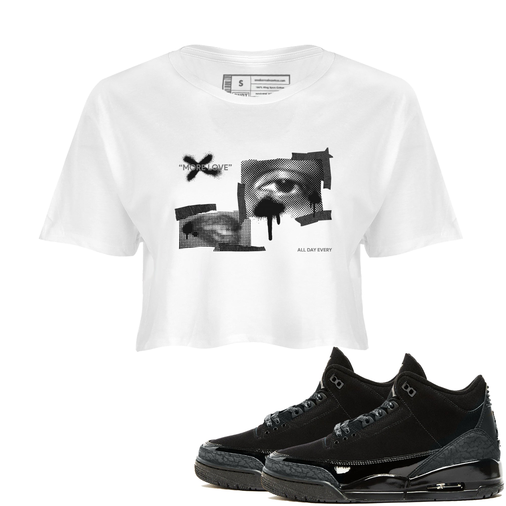 More Love snkmatch Women's Top - Air Jordan 3 Black Cat