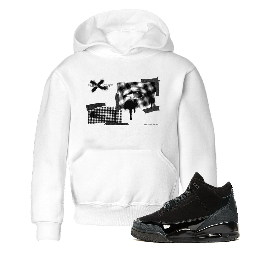 More Love snkmatch Tees Kids - Air Jordan 3 Black Cat