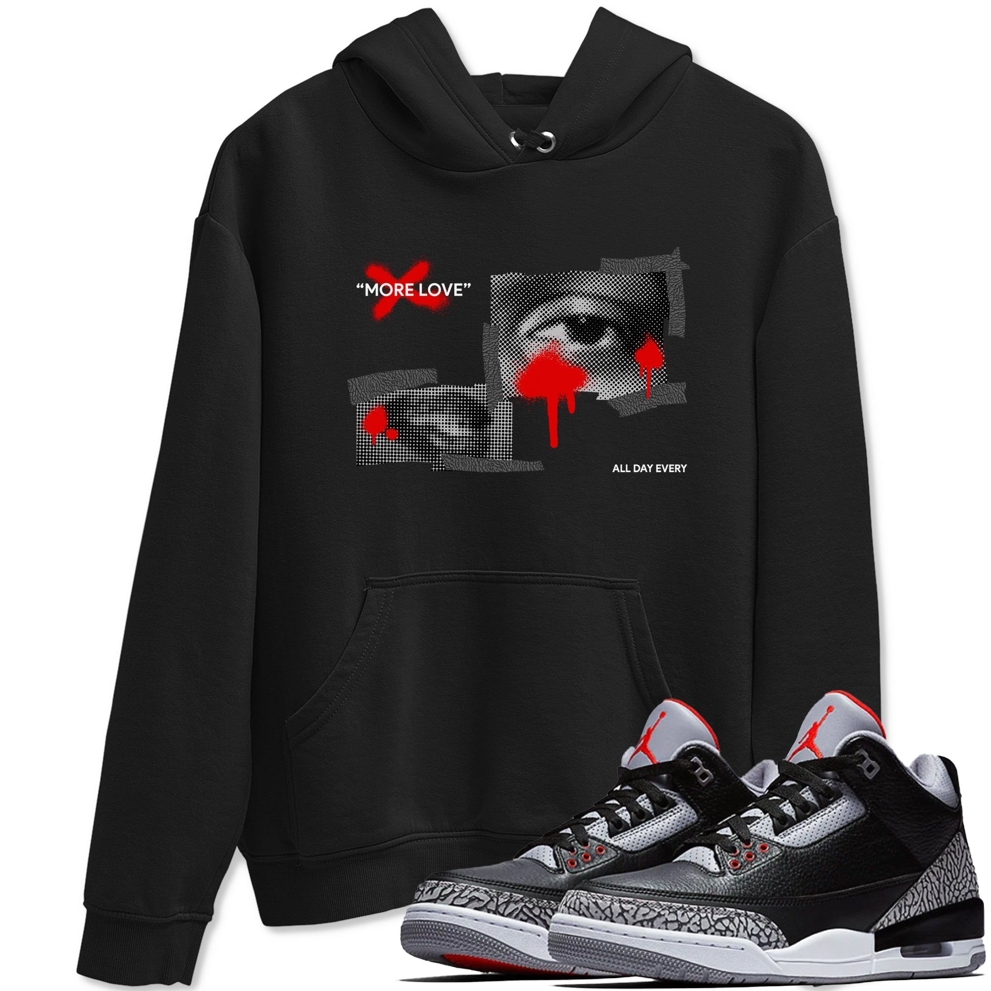 More Love snkmatch Tees - Air Jordan 3 Black Cement