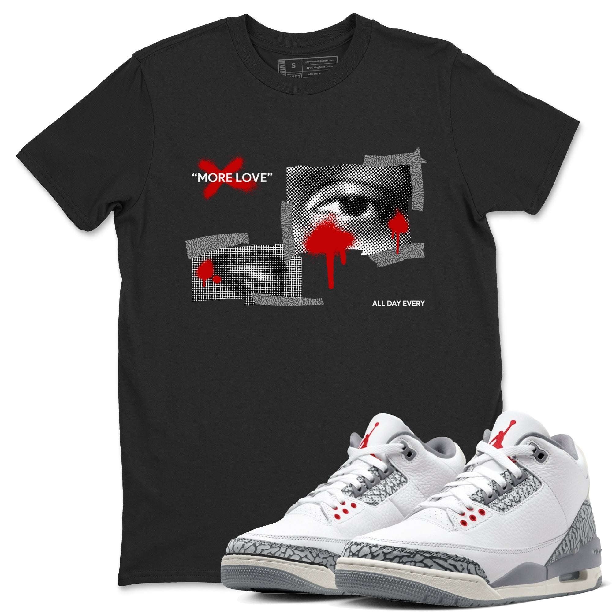 More Love snkmatch Tees - Air Jordan 3 Cement Grey