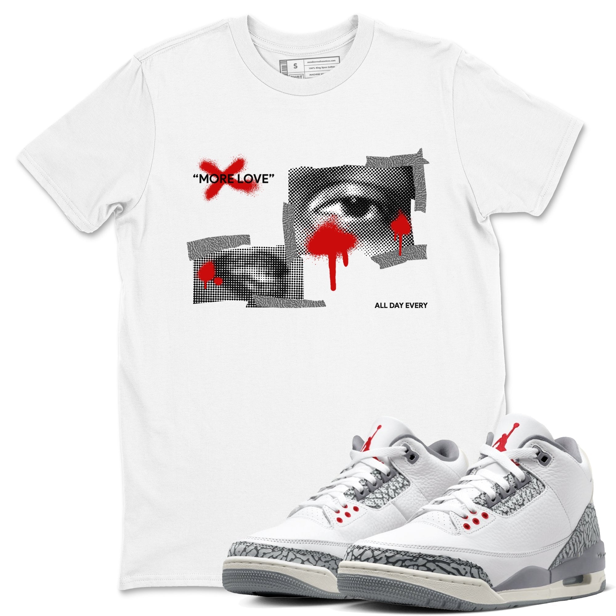 More Love snkmatch Tees - Air Jordan 3 Cement Grey