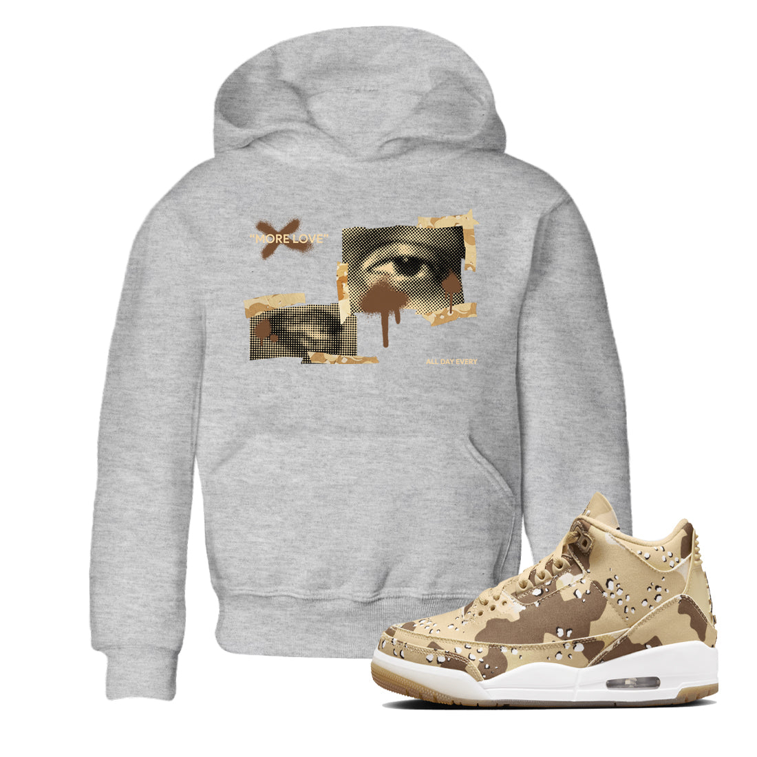 More Love snkmatch Tees Kids - Air Jordan 3 Desert Camo