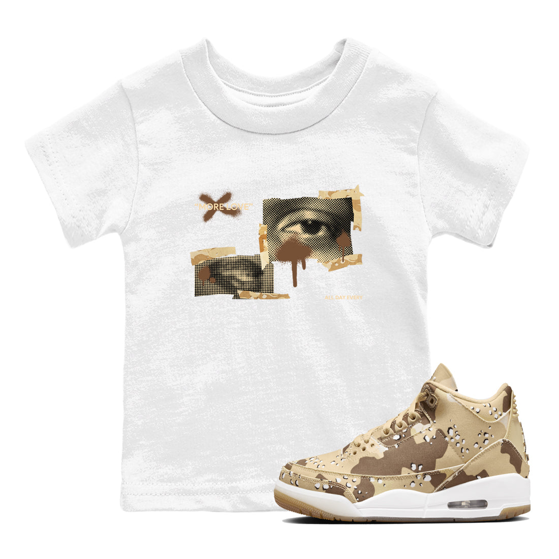 More Love snkmatch Tees Kids - Air Jordan 3 Desert Camo