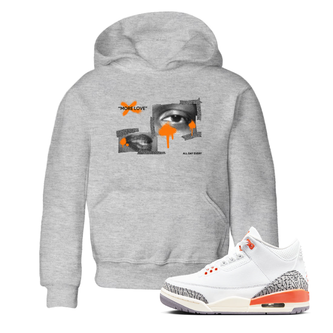 More Love snkmatch Tees Kids - Air Jordan 3 Georgia Peach