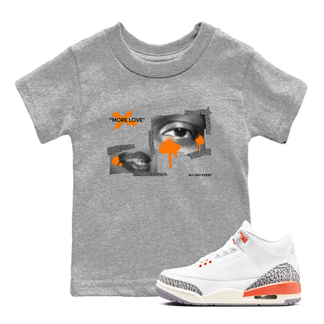 More Love snkmatch Tees Kids - Air Jordan 3 Georgia Peach