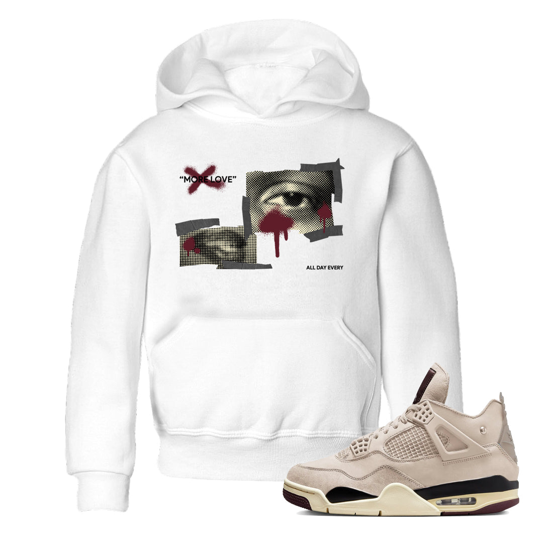 More Love snkmatch Tees Kids - Air Jordan 4 A Ma Maniere x Fossil Stone