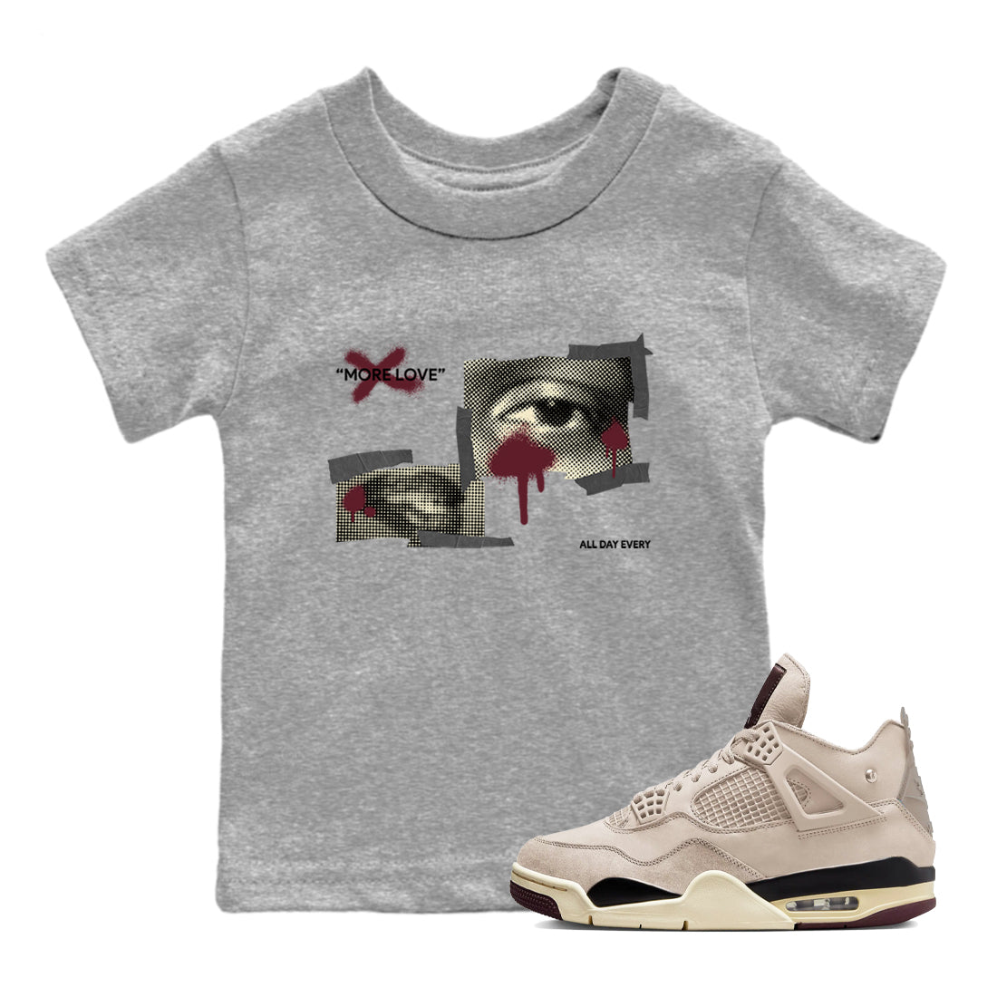 More Love snkmatch Tees Kids - Air Jordan 4 A Ma Maniere x Fossil Stone