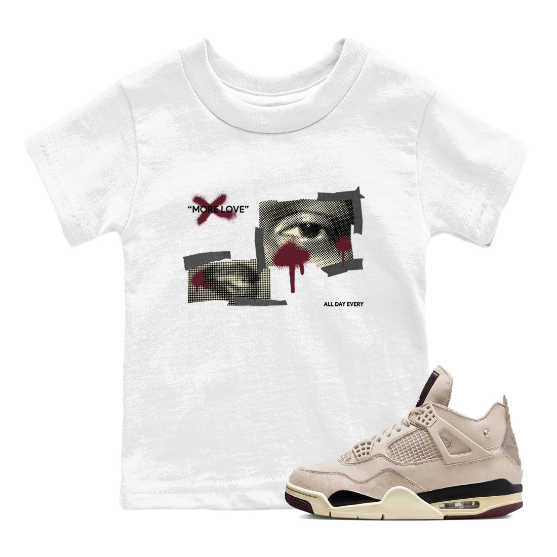 More Love snkmatch Tees Kids - Air Jordan 4 A Ma Maniere x Fossil Stone