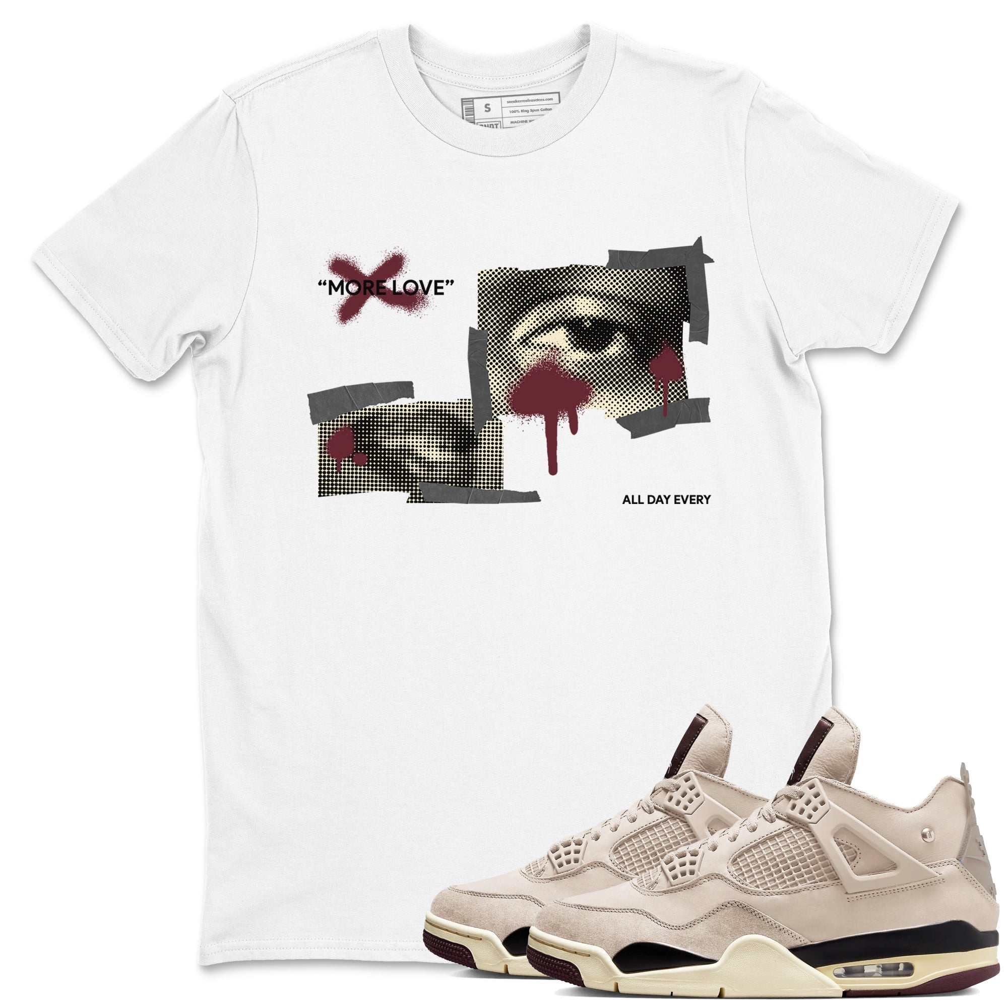 More Love snkmatch Tees - Air Jordan 4 A Ma Maniere x Fossil Stone