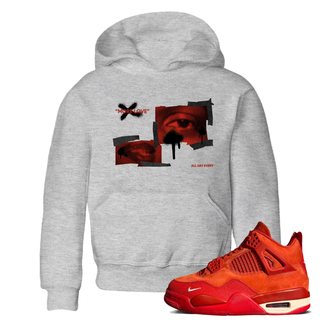 More Love snkmatch Tees Kids - Air Jordan 4 Brick By Brick