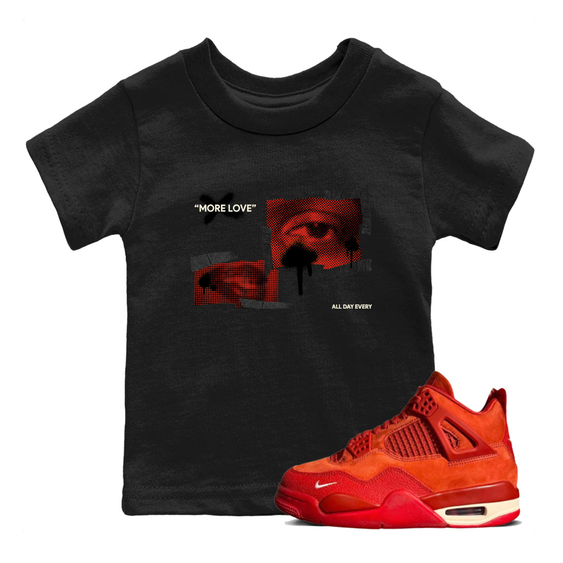 More Love snkmatch Tees Kids - Air Jordan 4 Brick By Brick