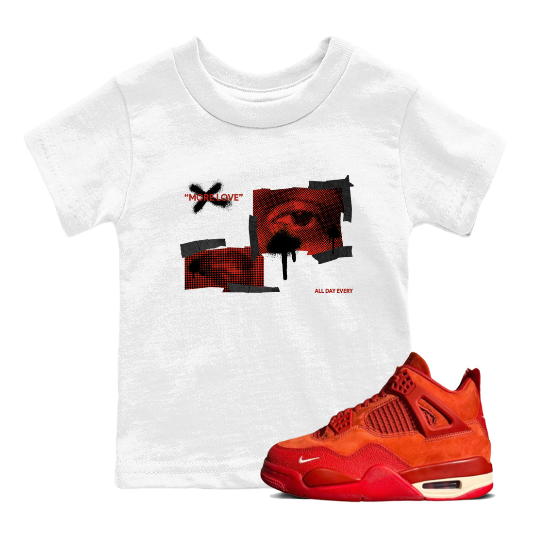 More Love snkmatch Tees Kids - Air Jordan 4 Brick By Brick