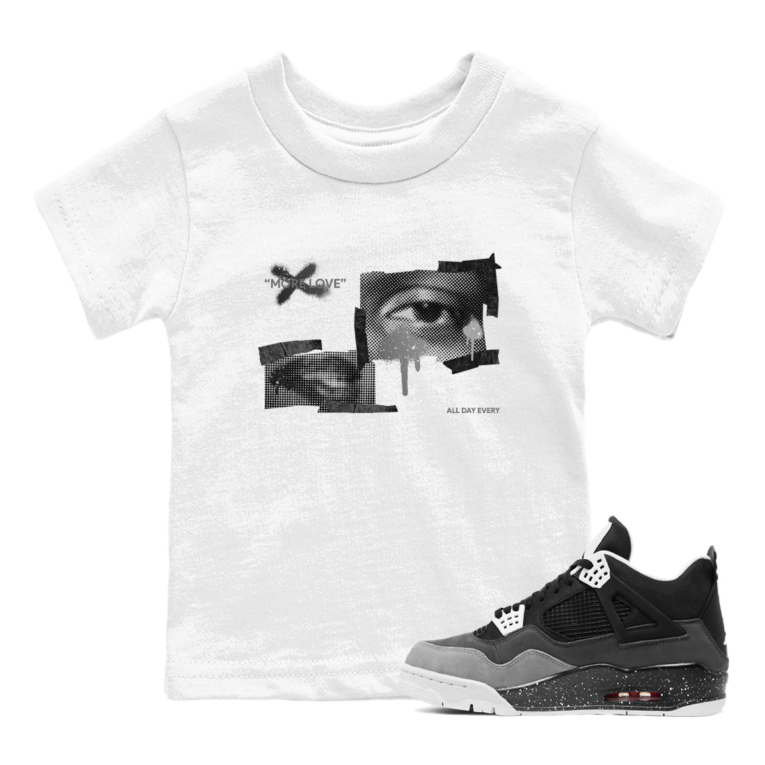 More Love snkmatch Tees Kids - Air Jordan 4 Fear