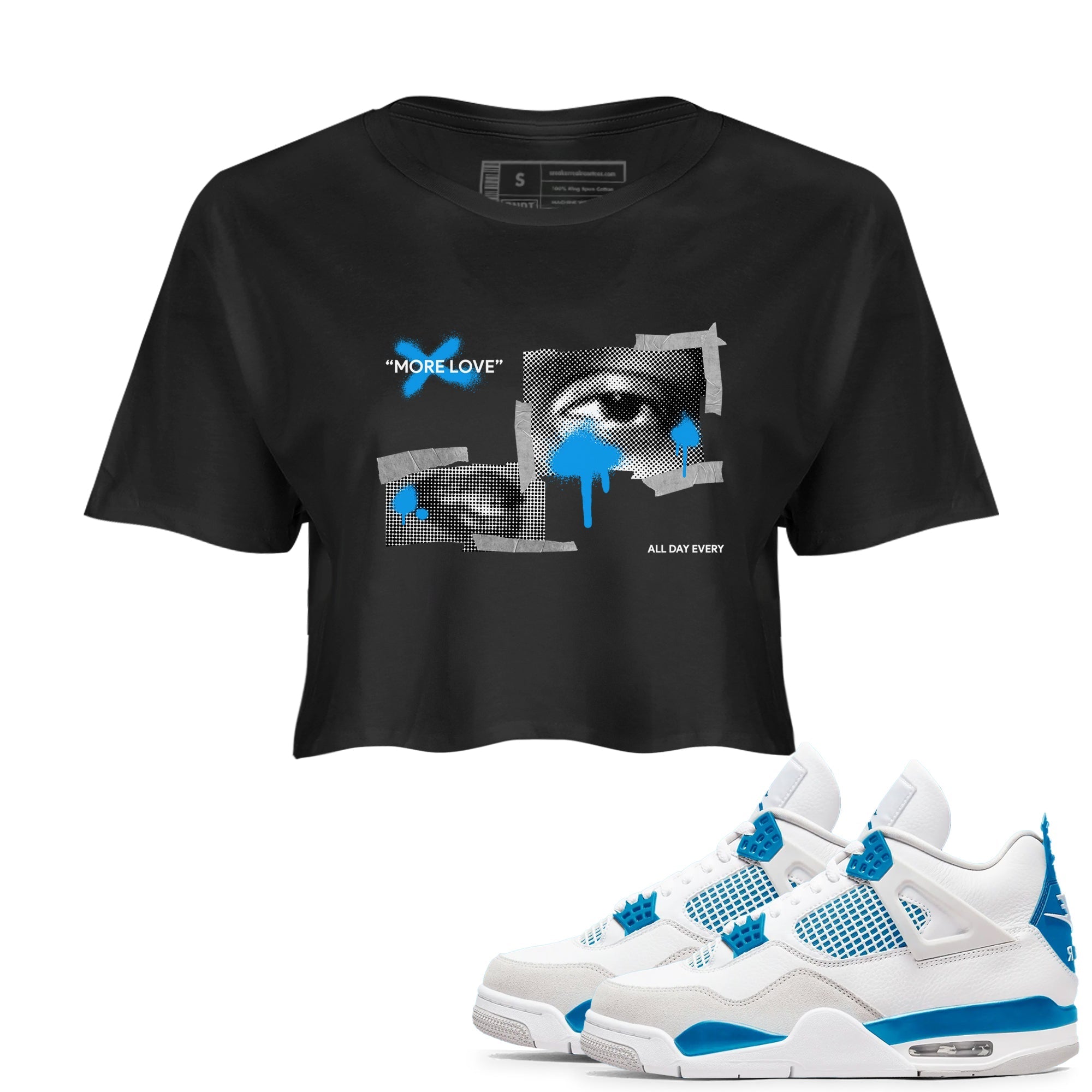 More Love snkmatch Women's Top - Air Jordan 4 Military Blue