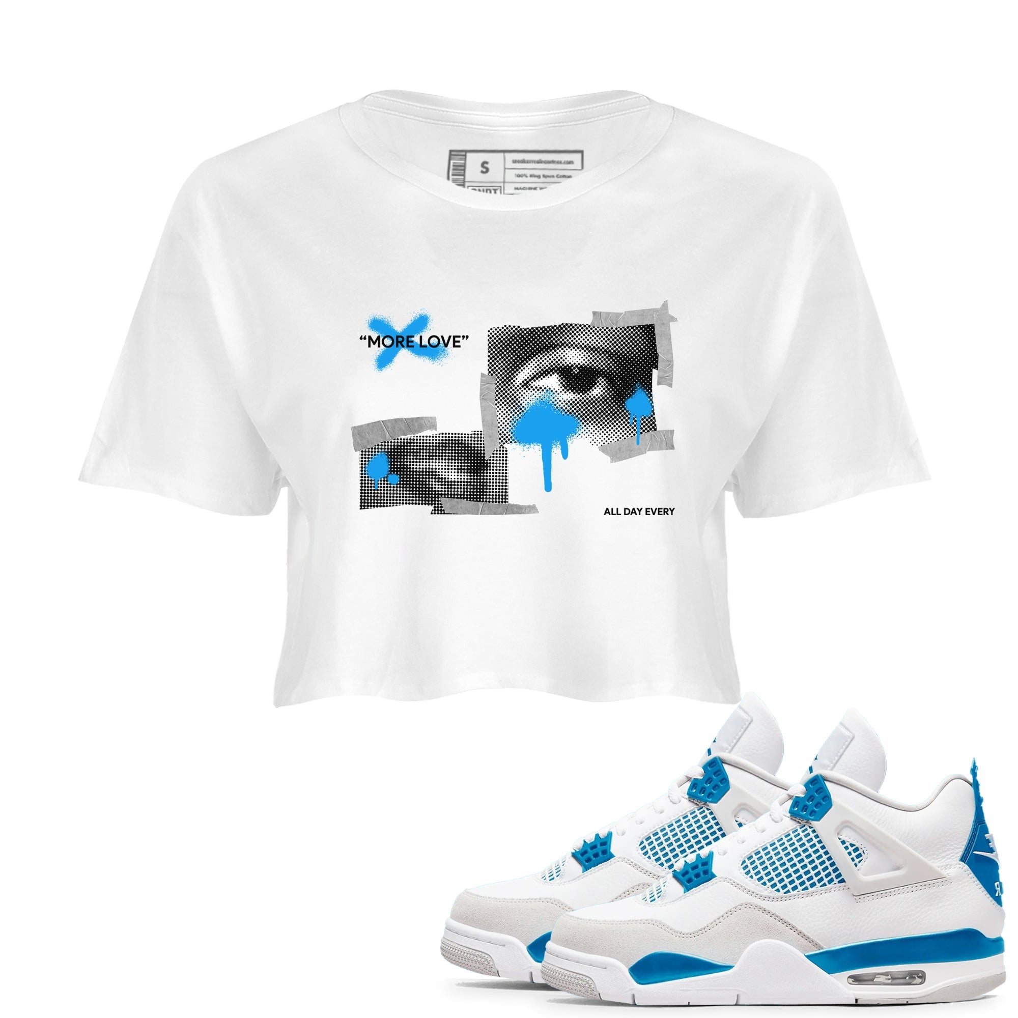 More Love snkmatch Women's Top - Air Jordan 4 Military Blue