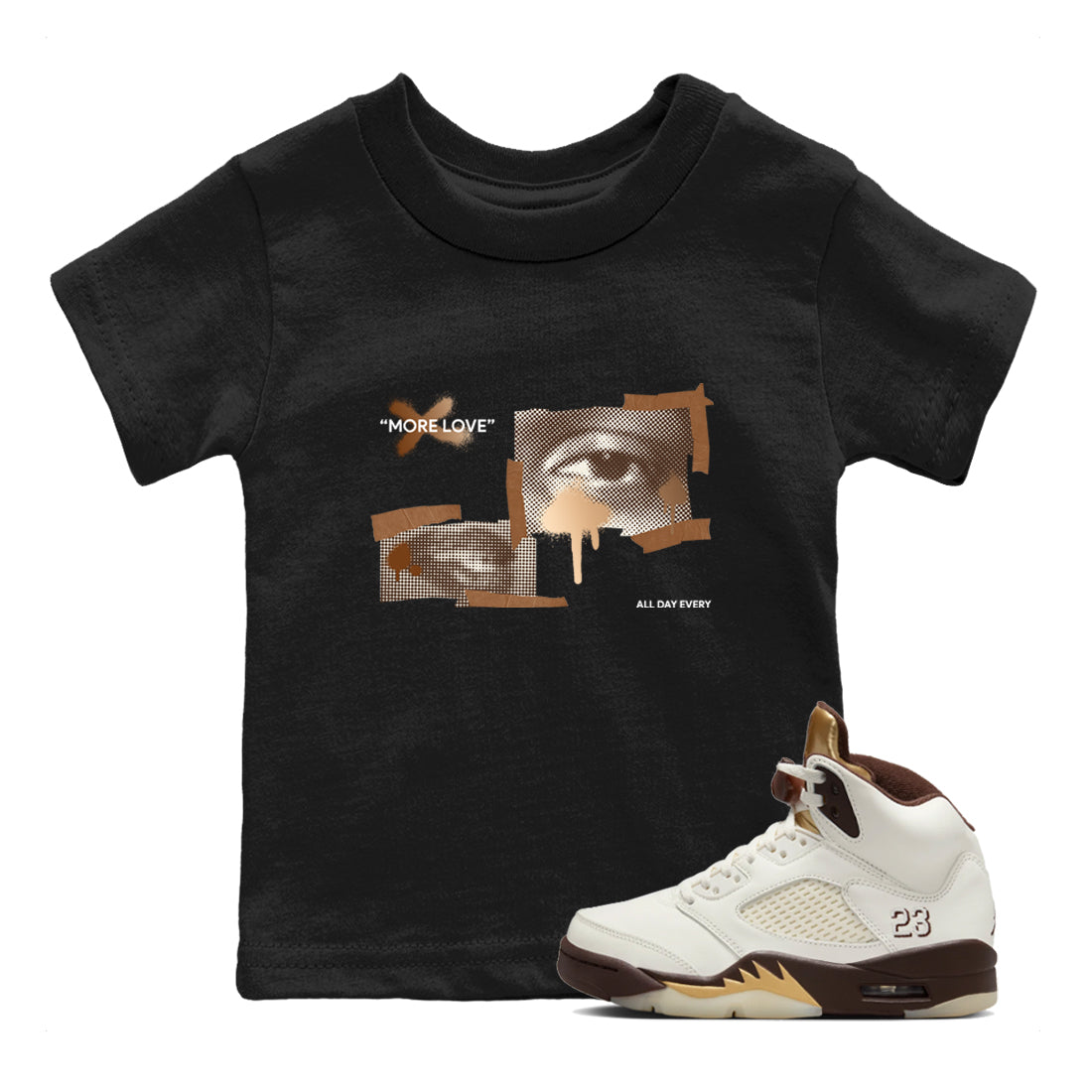 More Love snkmatch Tees Kids - Air Jordan 5 Golden Ticket