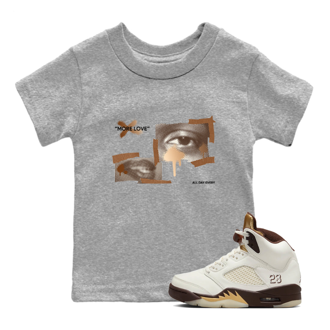 More Love snkmatch Tees Kids - Air Jordan 5 Golden Ticket