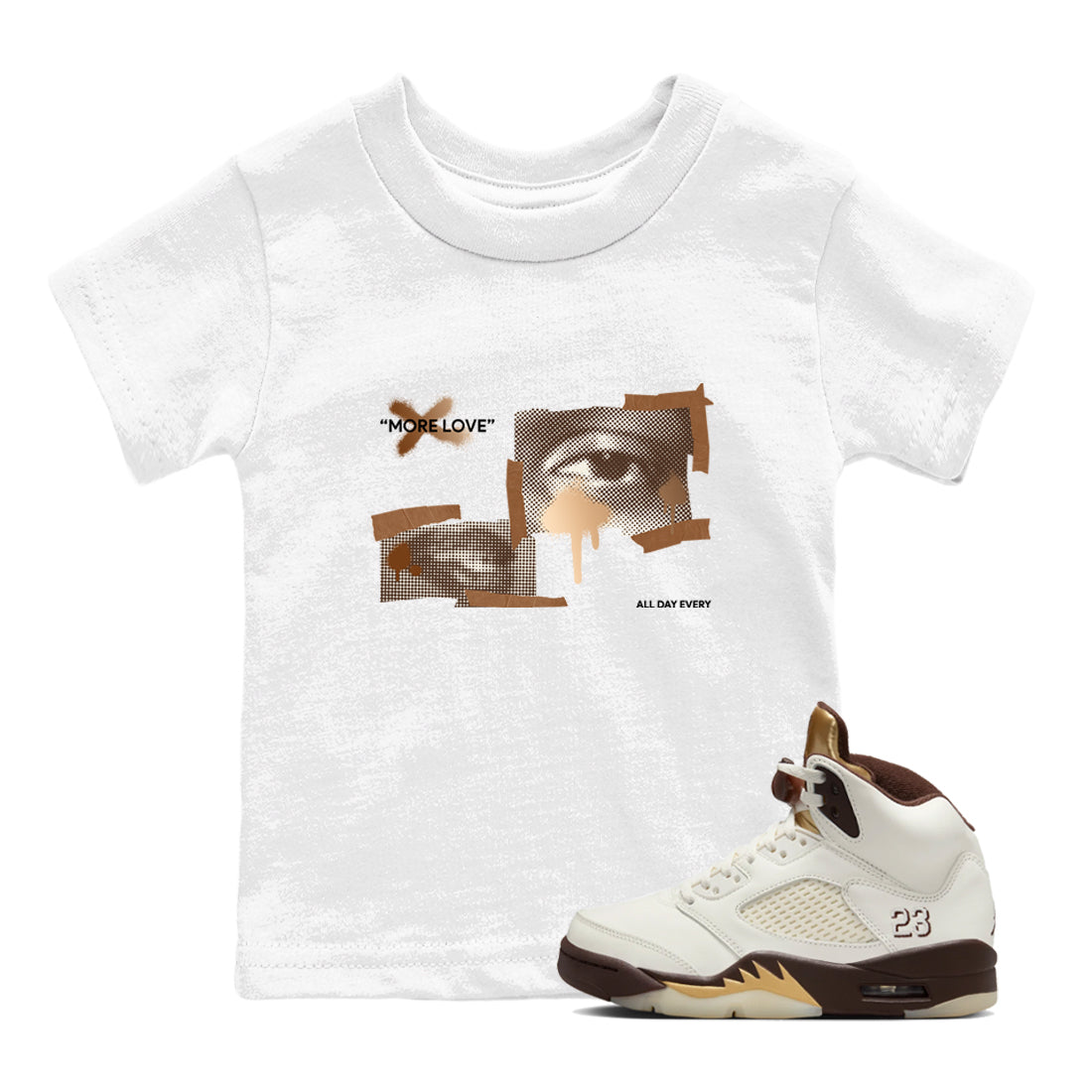 More Love snkmatch Tees Kids - Air Jordan 5 Golden Ticket