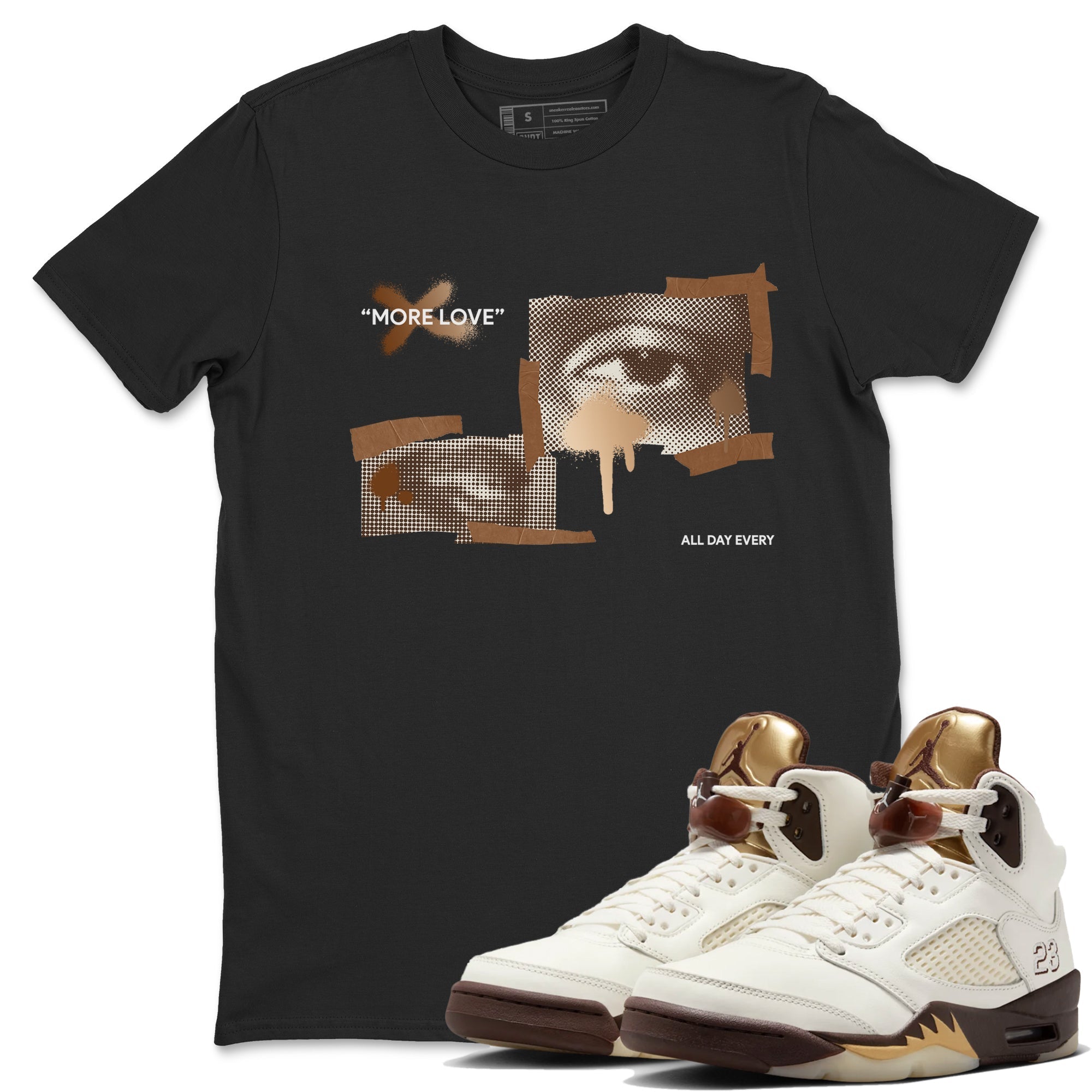 More Love snkmatch Tees - Air Jordan 5 Golden Ticket