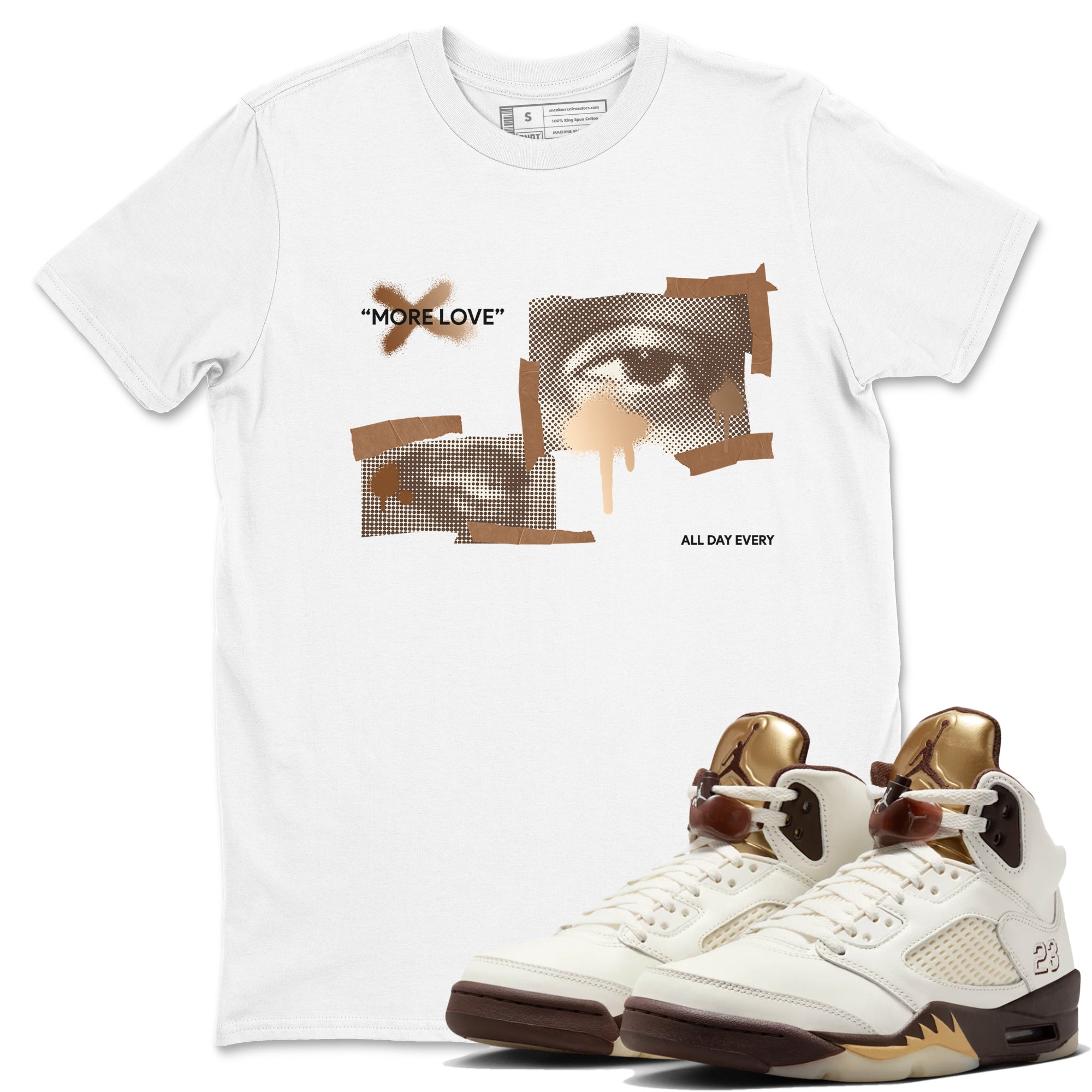 More Love snkmatch Tees - Air Jordan 5 Golden Ticket