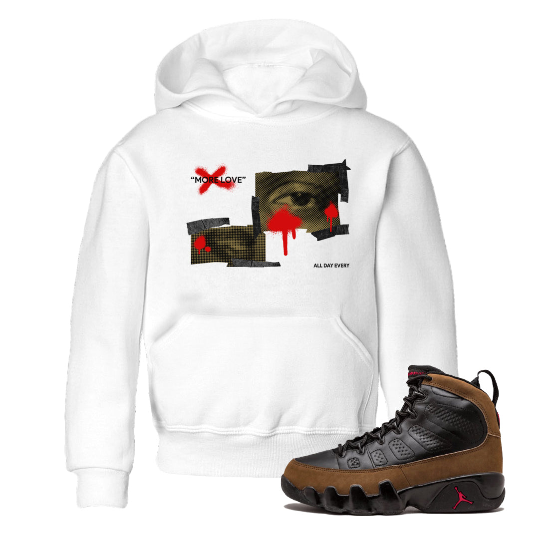More Love snkmatch Tees Kids - Air Jordan 9 Olive