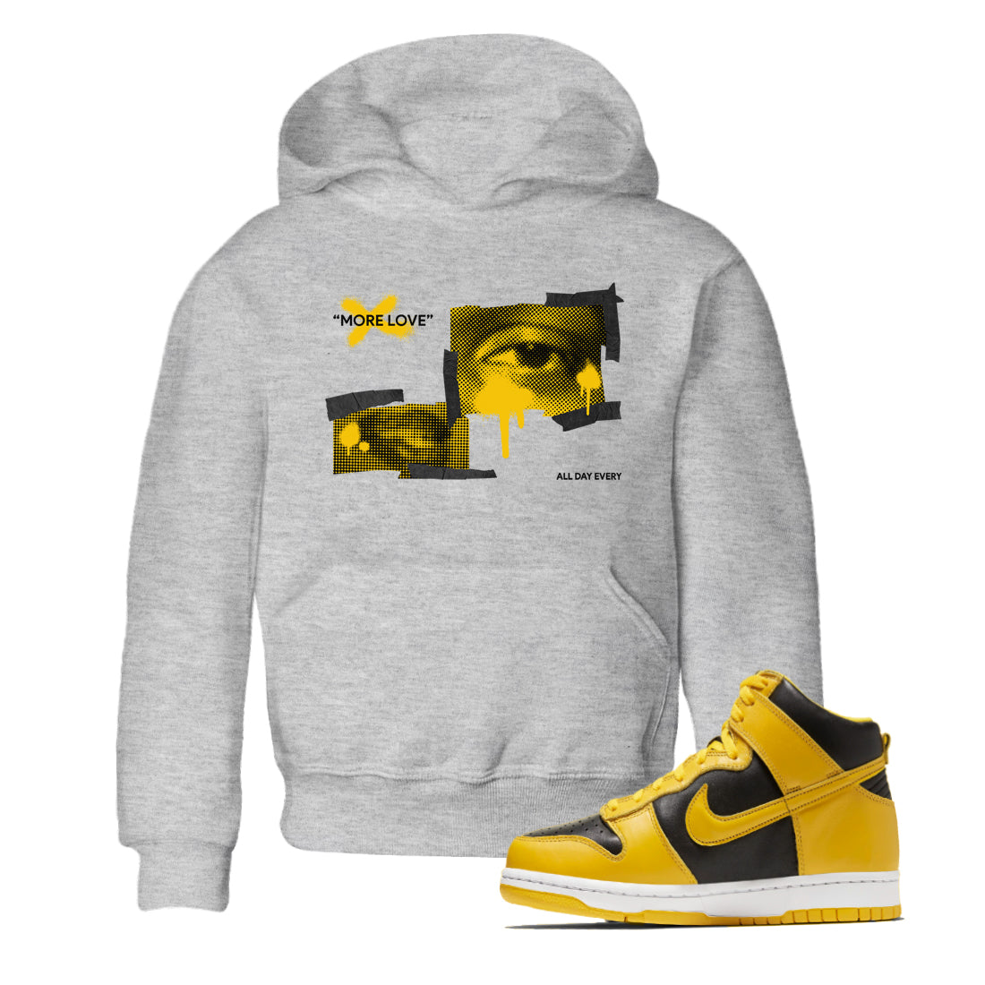 More Love snkmatch Tees Kids - Dunk High Pollen