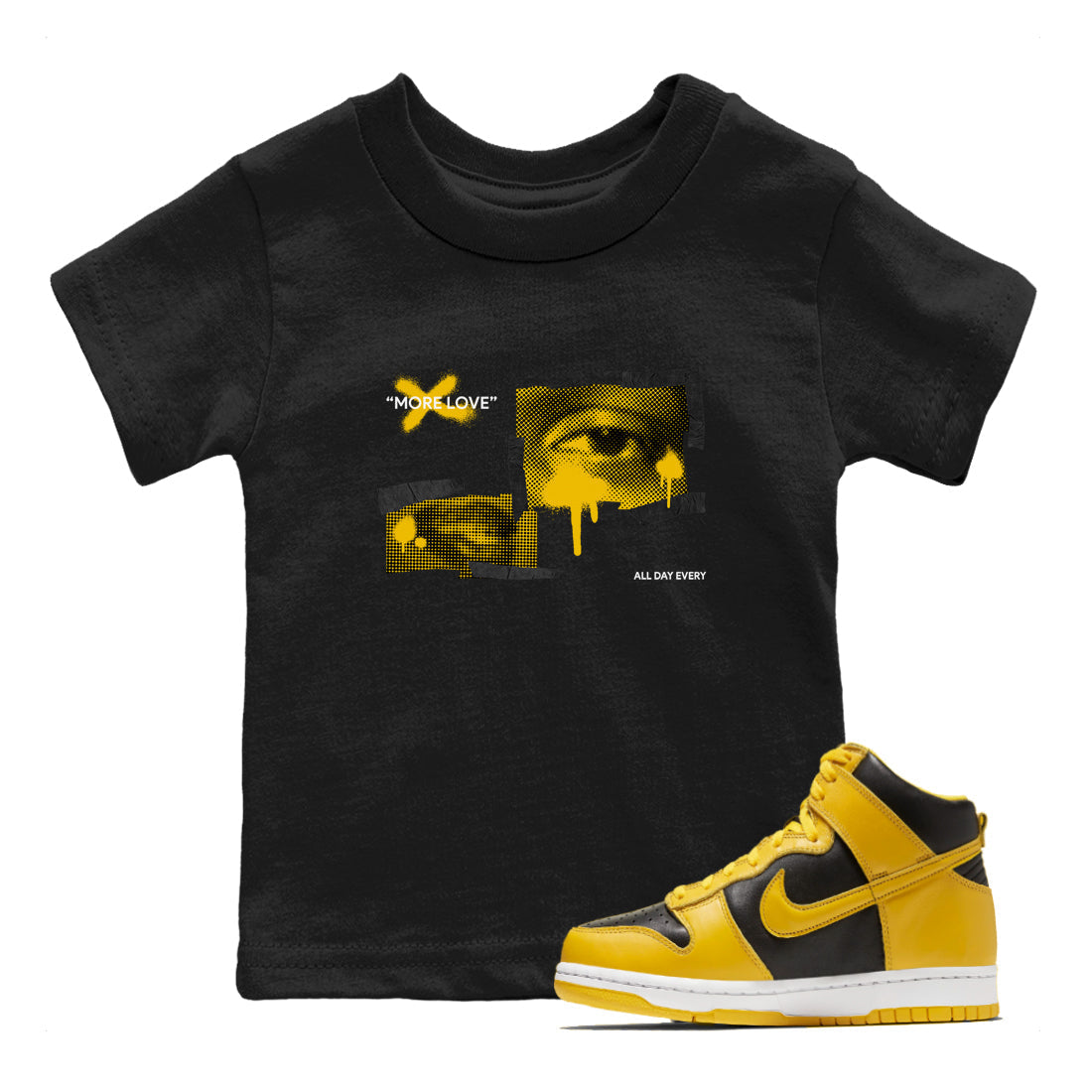 More Love snkmatch Tees Kids - Dunk High Pollen