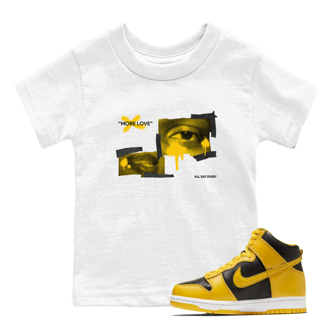 More Love snkmatch Tees Kids - Dunk High Pollen