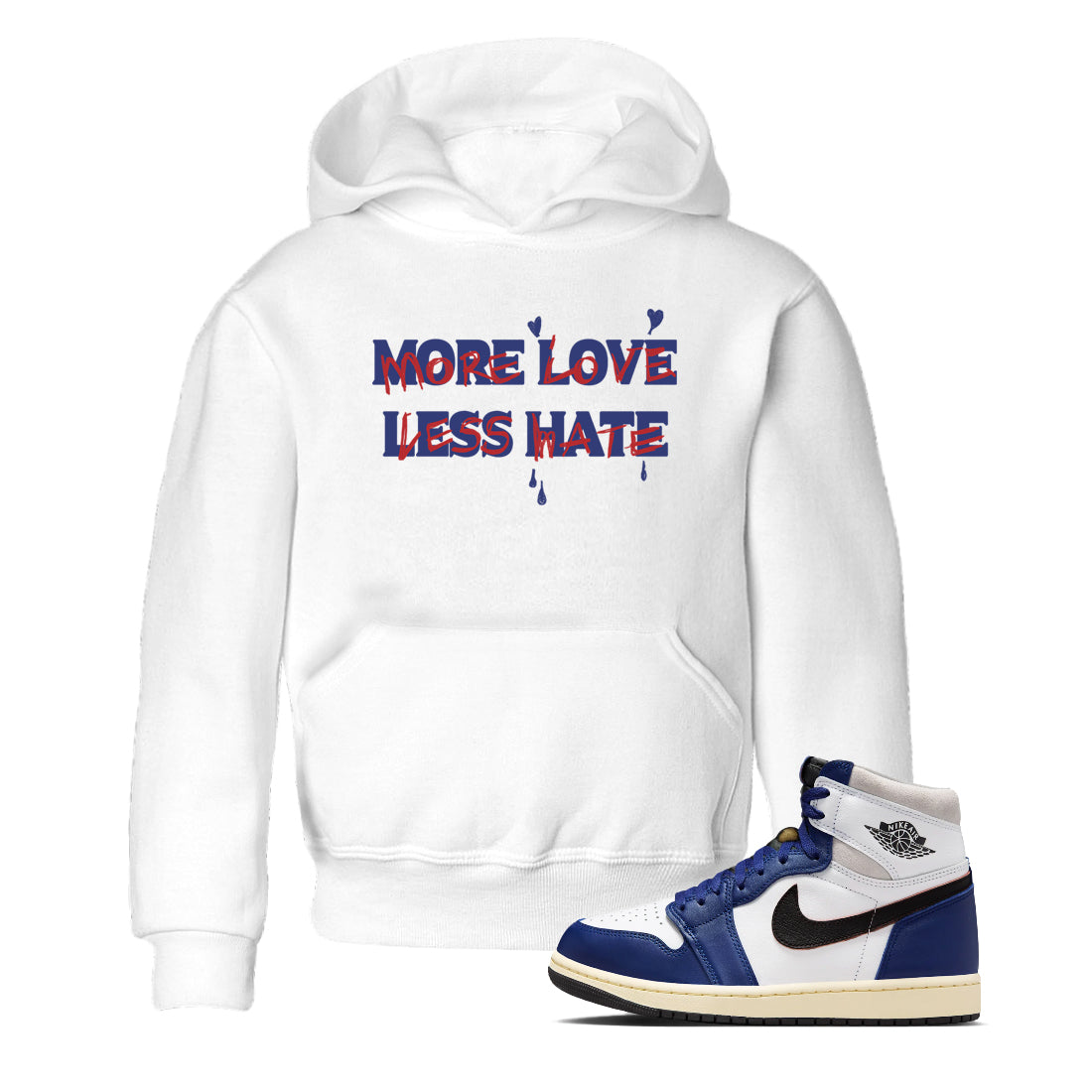 More Love Less Hate snkmatch Tees Kids - Air Jordan 1 Rare Air