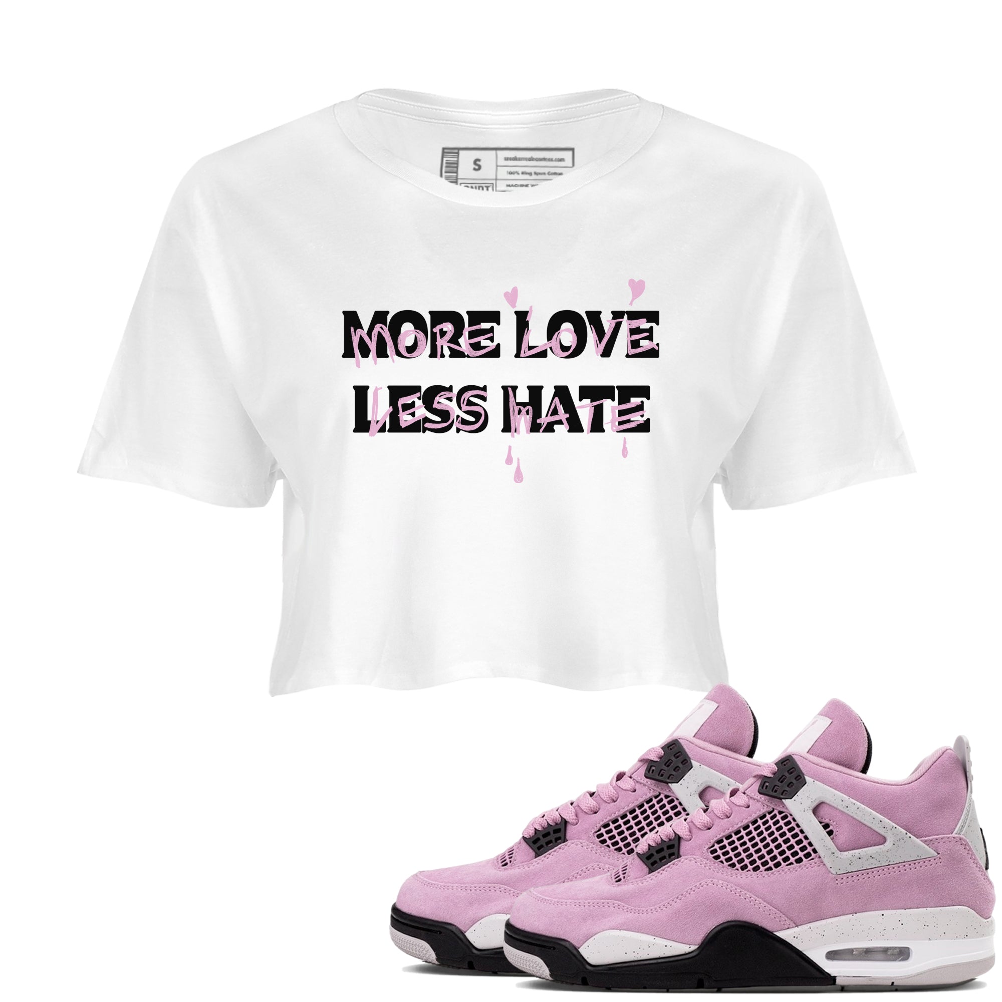 More Love Less Hate snkmatch Women's Top - Air Jordan 4 Orchid