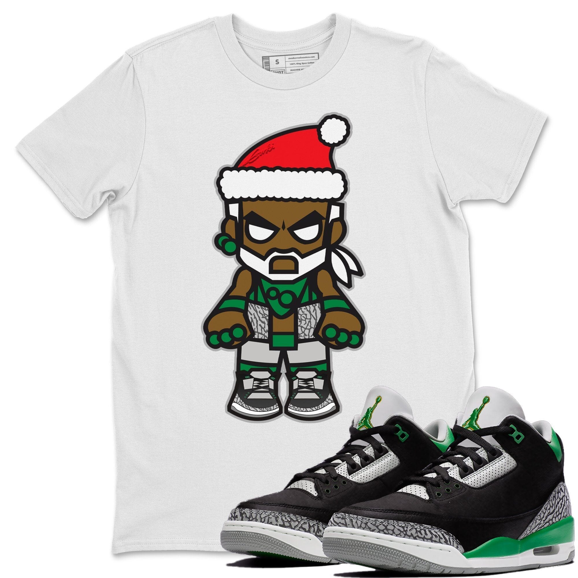 Mr Santa Unisex Tops - Air Jordan 3 Pine Green