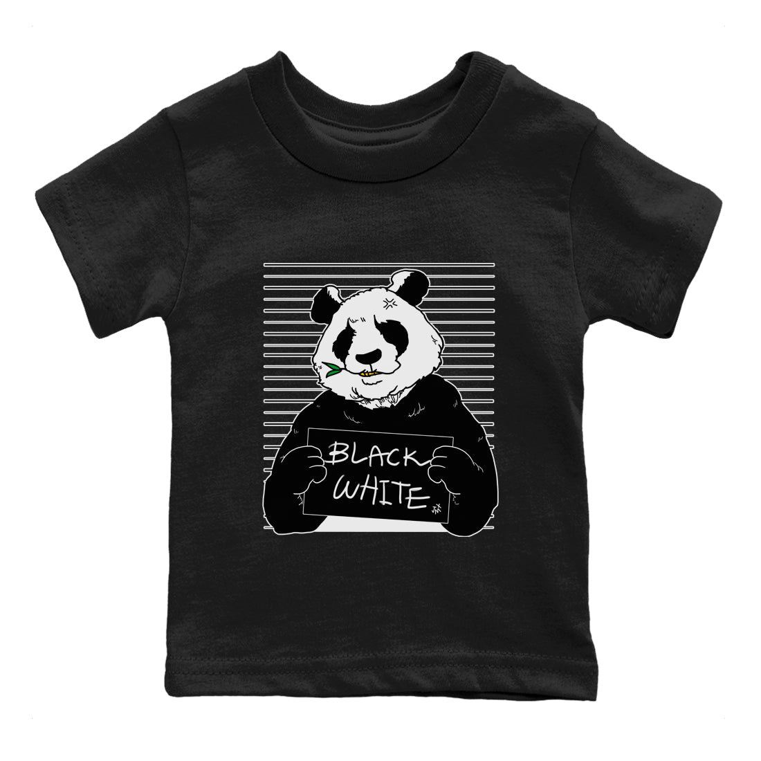 Mugshot Kids Tops - Air Jordan 1 Black White