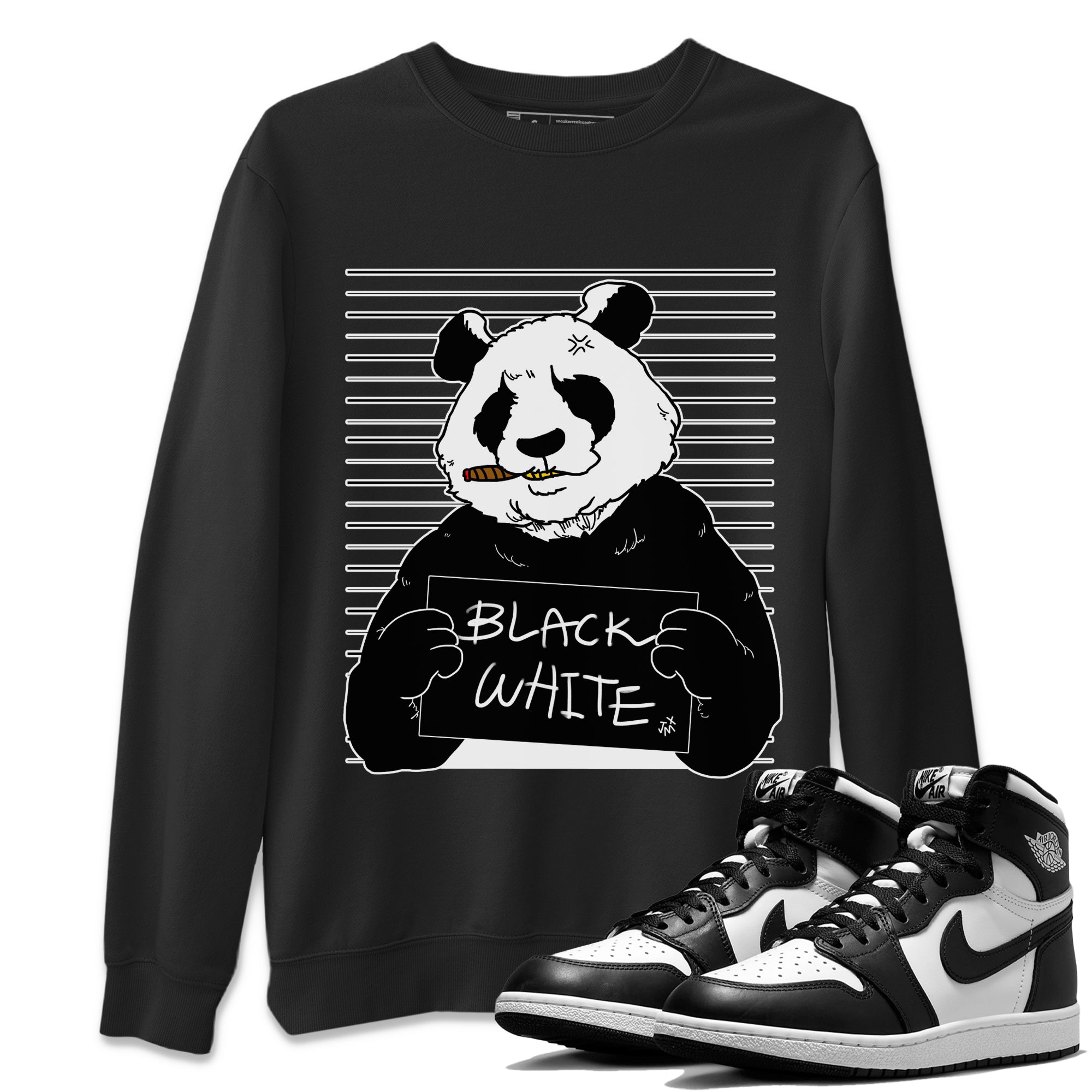 Mugshot Unisex Tops - Air Jordan 1 Black White