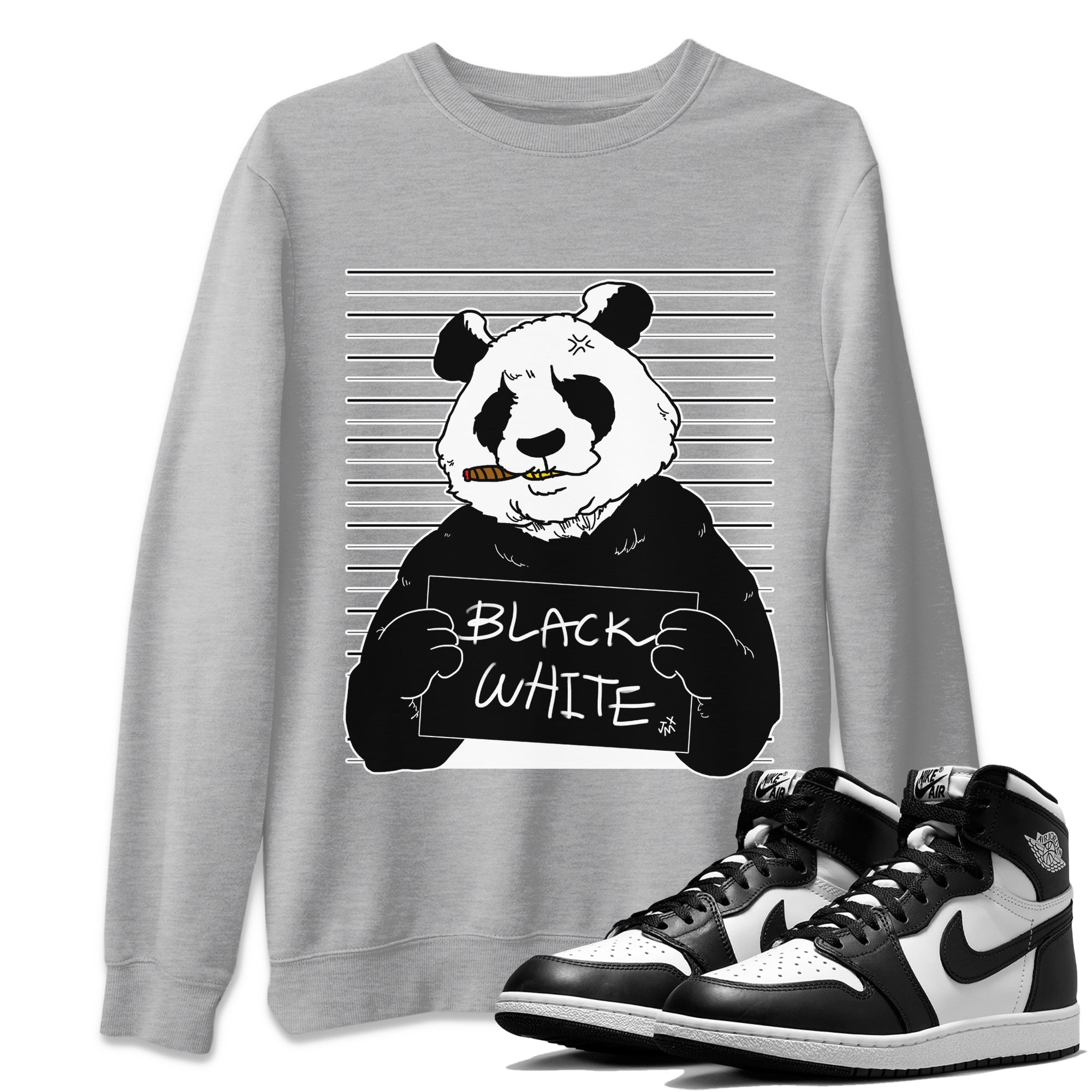 Mugshot Unisex Tops - Air Jordan 1 Black White