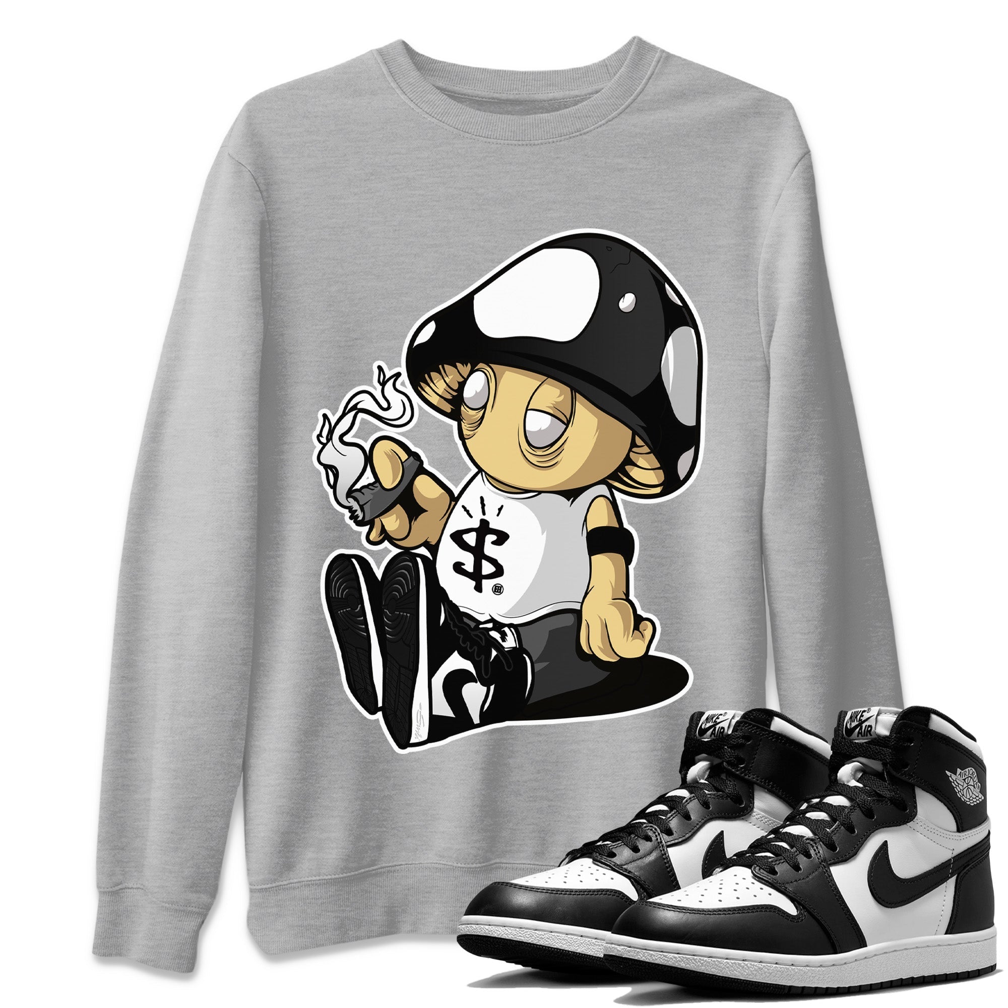 Mushrooms Unisex Tops - Air Jordan 1 Black White