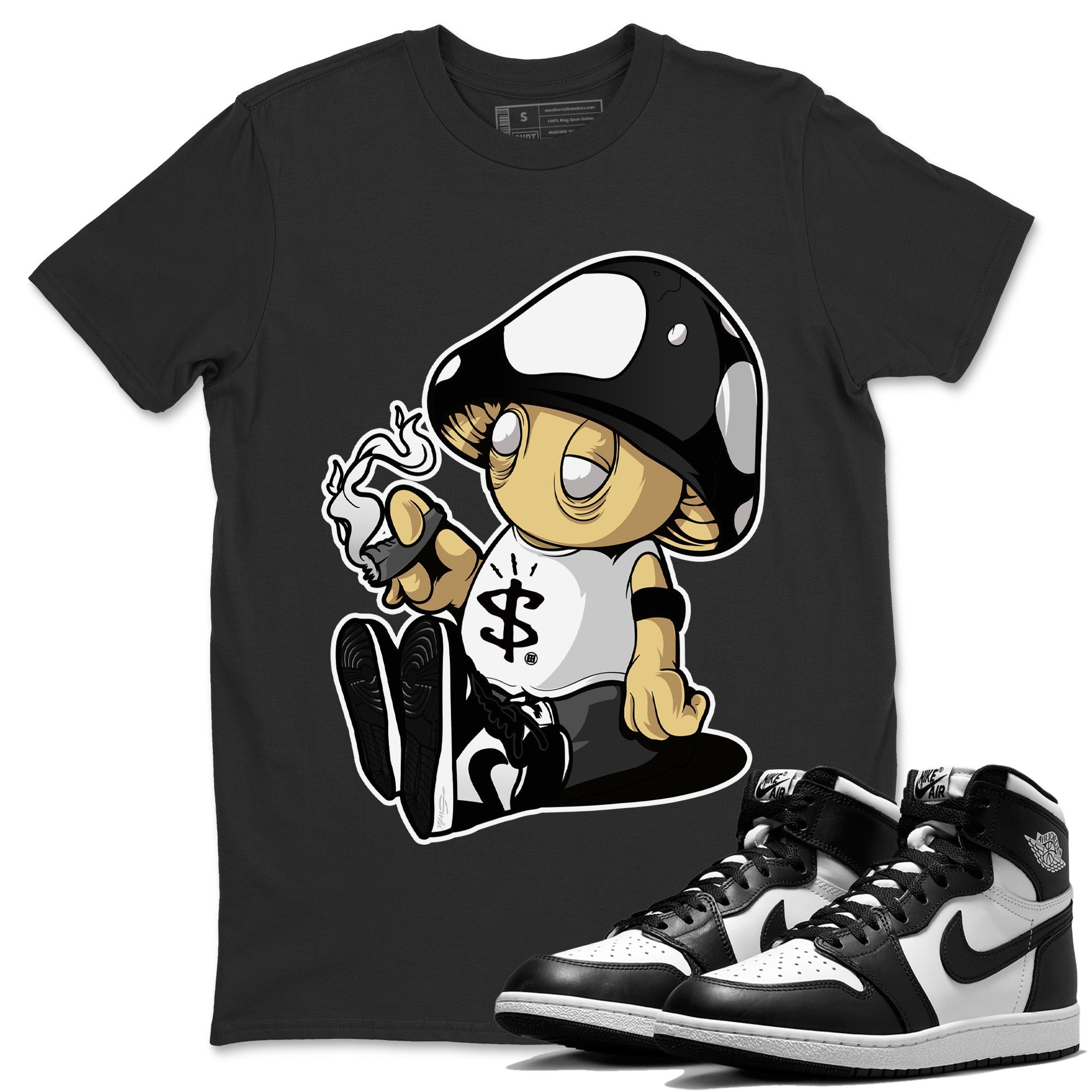 Mushrooms Unisex Tops - Air Jordan 1 Black White