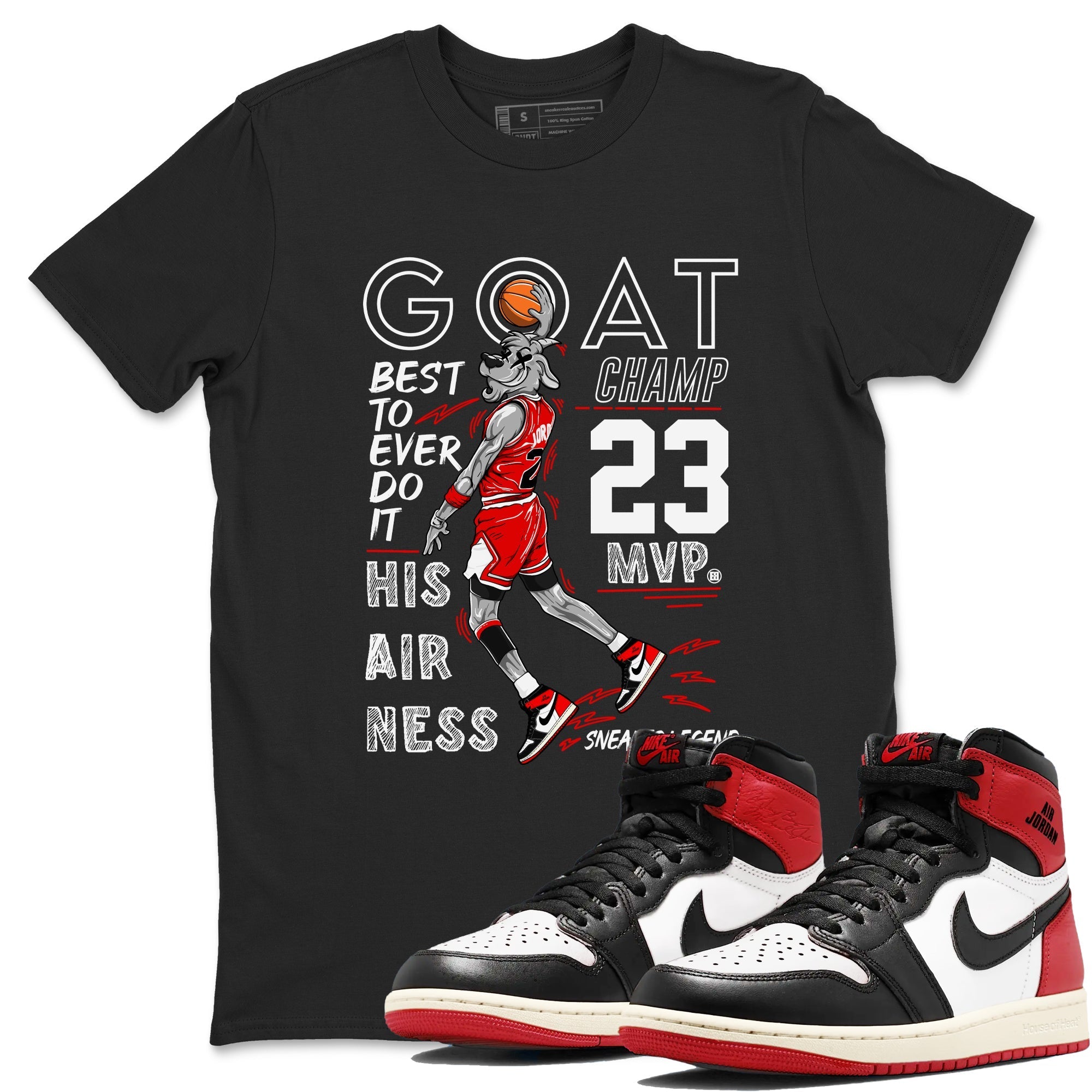MVP Goat snkmatch Tees - Air Jordan 1 Black Toe Reimagined