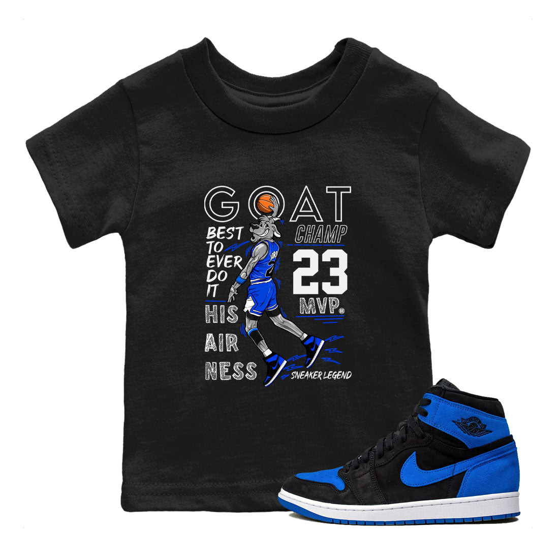 MVP Goat snkmatch Tee Kids - Air Jordan 1 Royal Reimagined