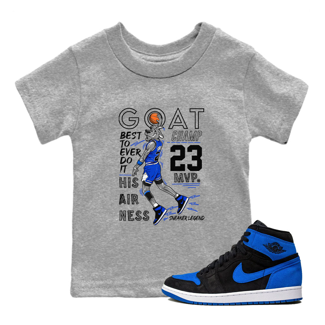 MVP Goat snkmatch Tee Kids - Air Jordan 1 Royal Reimagined