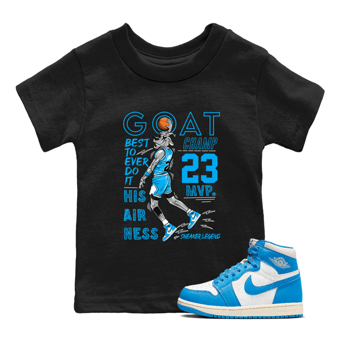 MVP Goat snkmatch Tees Kids - Air Jordan 1 UNC Reimagined
