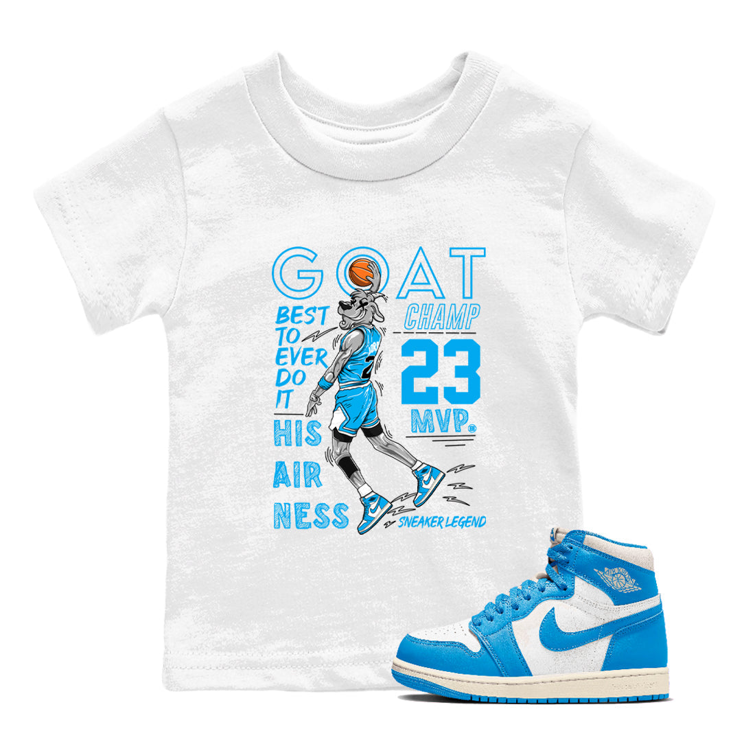 MVP Goat snkmatch Tees Kids - Air Jordan 1 UNC Reimagined