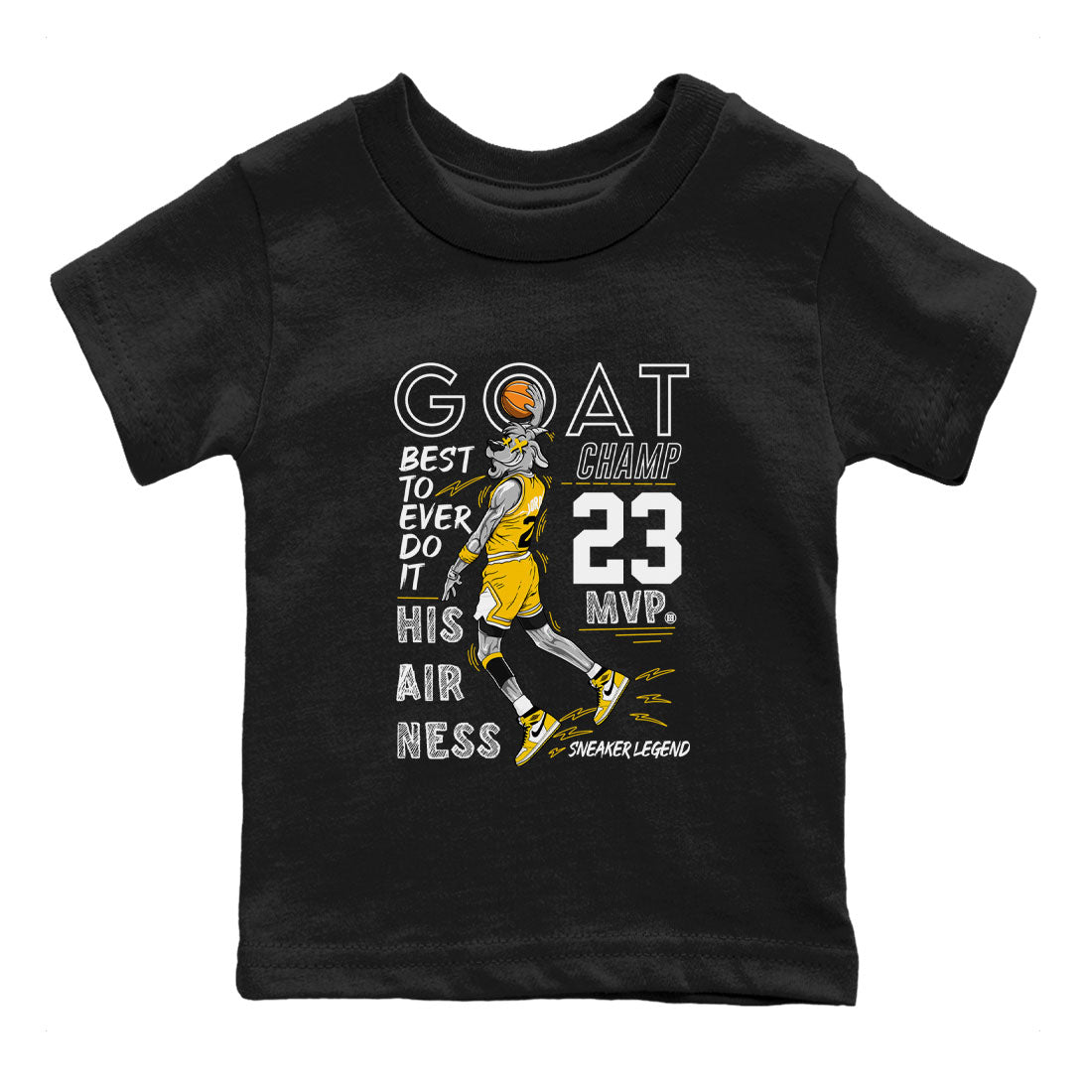 MVP Goat snkmatch Tees Kids - Air Jordan 1 Yellow Ochre
